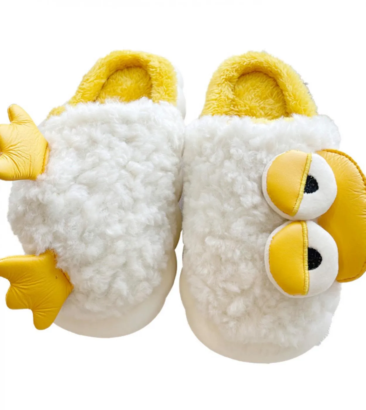 Pantofole con piattaforma danatra Pantofole Kawaii in peluche Pantofole in pelliccia gialla Scarpe invernali Pantofole da donna