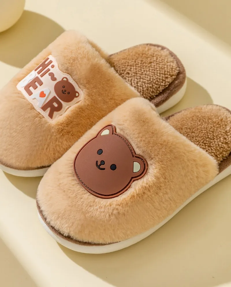 Pantofole in cotone per bambini autunnali e invernali Pantofole in peluche calde antiscivolo per interni da casa