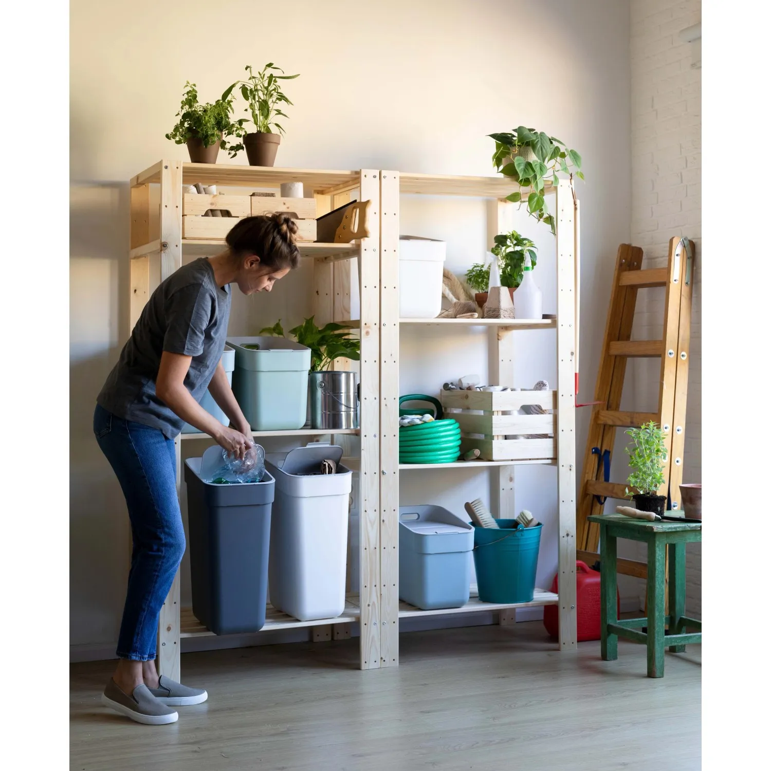 Pattumiera per raccolta differenziata Ready 20 l grigio scuro