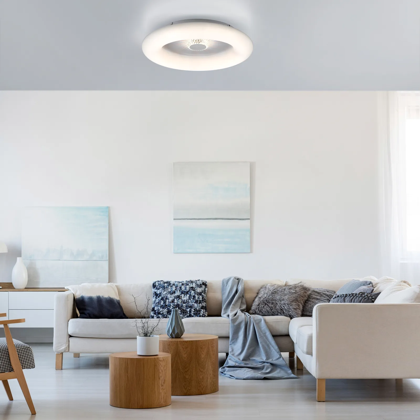 Plafoniera LED Vertigo, CCT, bianco, Ø 50 cm