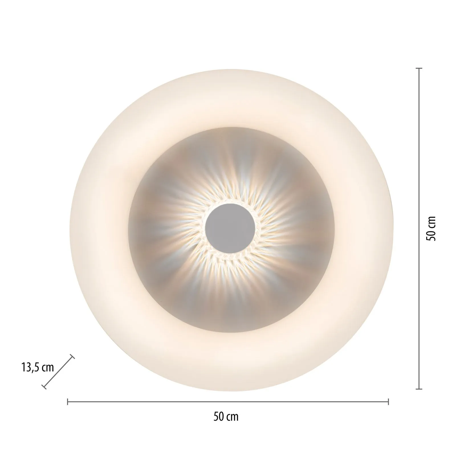 Plafoniera LED Vertigo, CCT, bianco, Ø 50 cm
