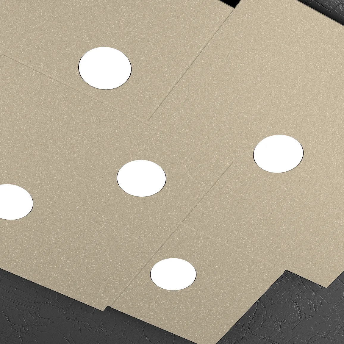 Plafoniera TOP LIGHT – PLATE Metallo Sabbia 5 Luci