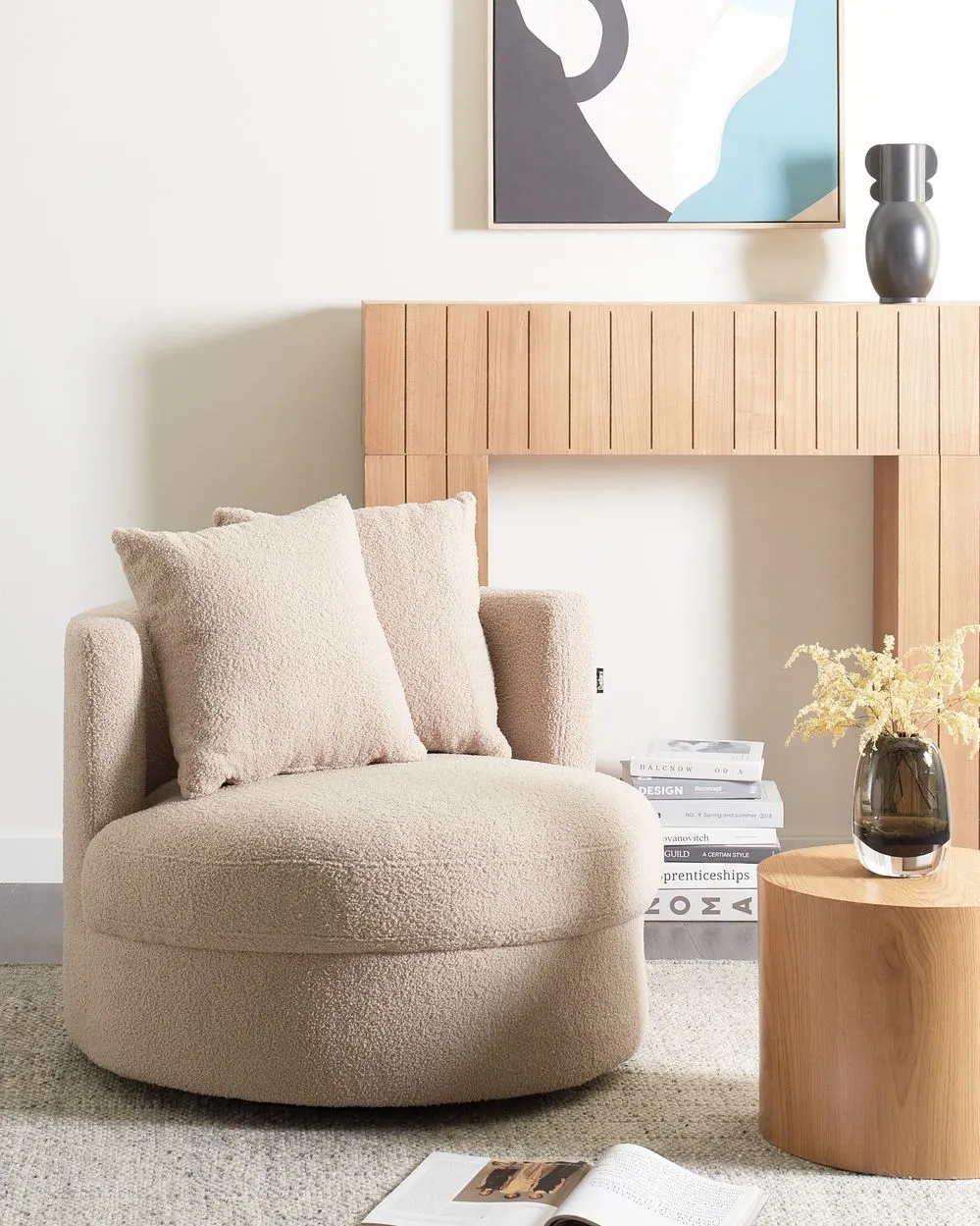 Poltrona DALBY Bouclé Beige