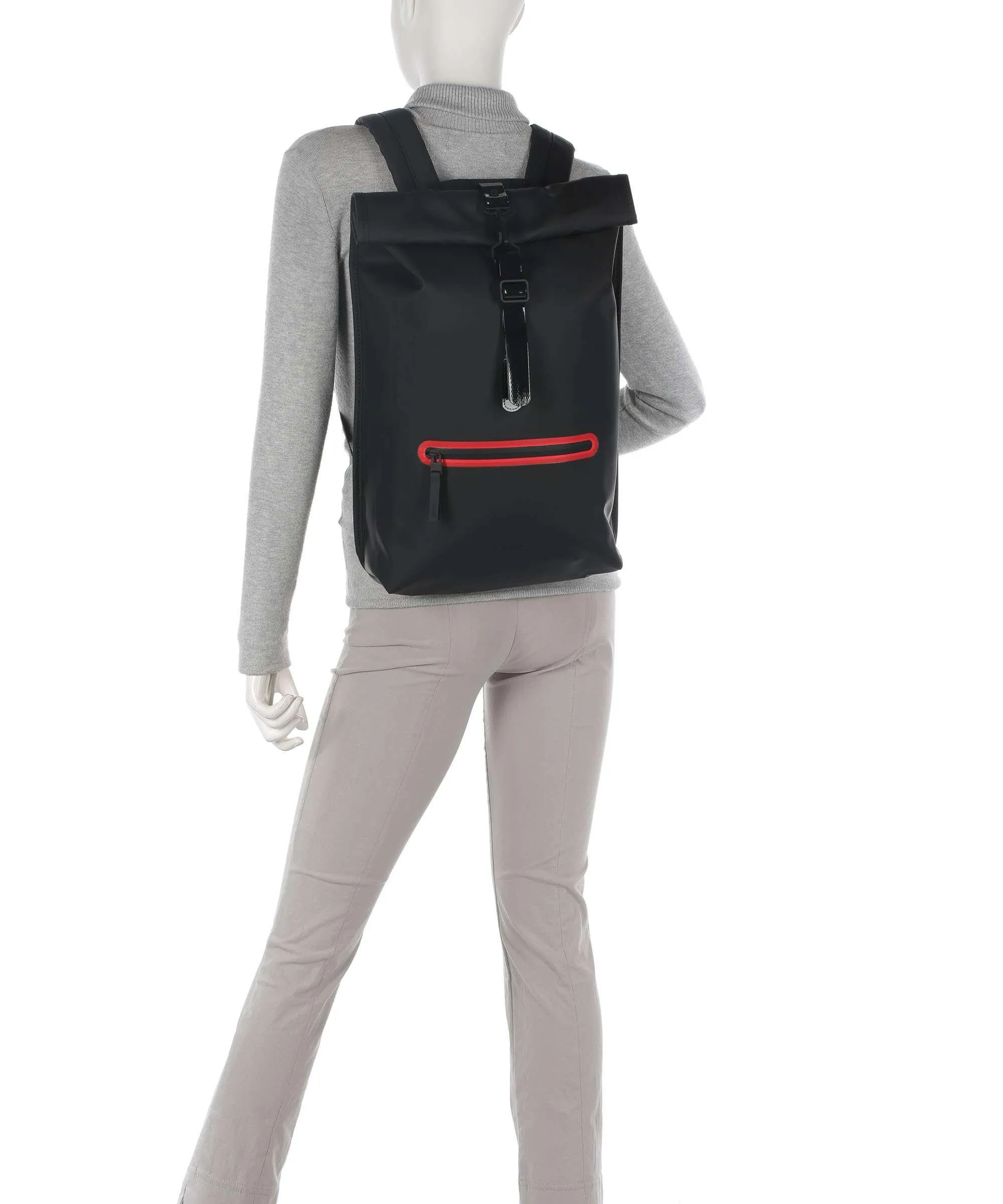  Rains Contrast Zaino roll-top poliuretano, poliestere nero  