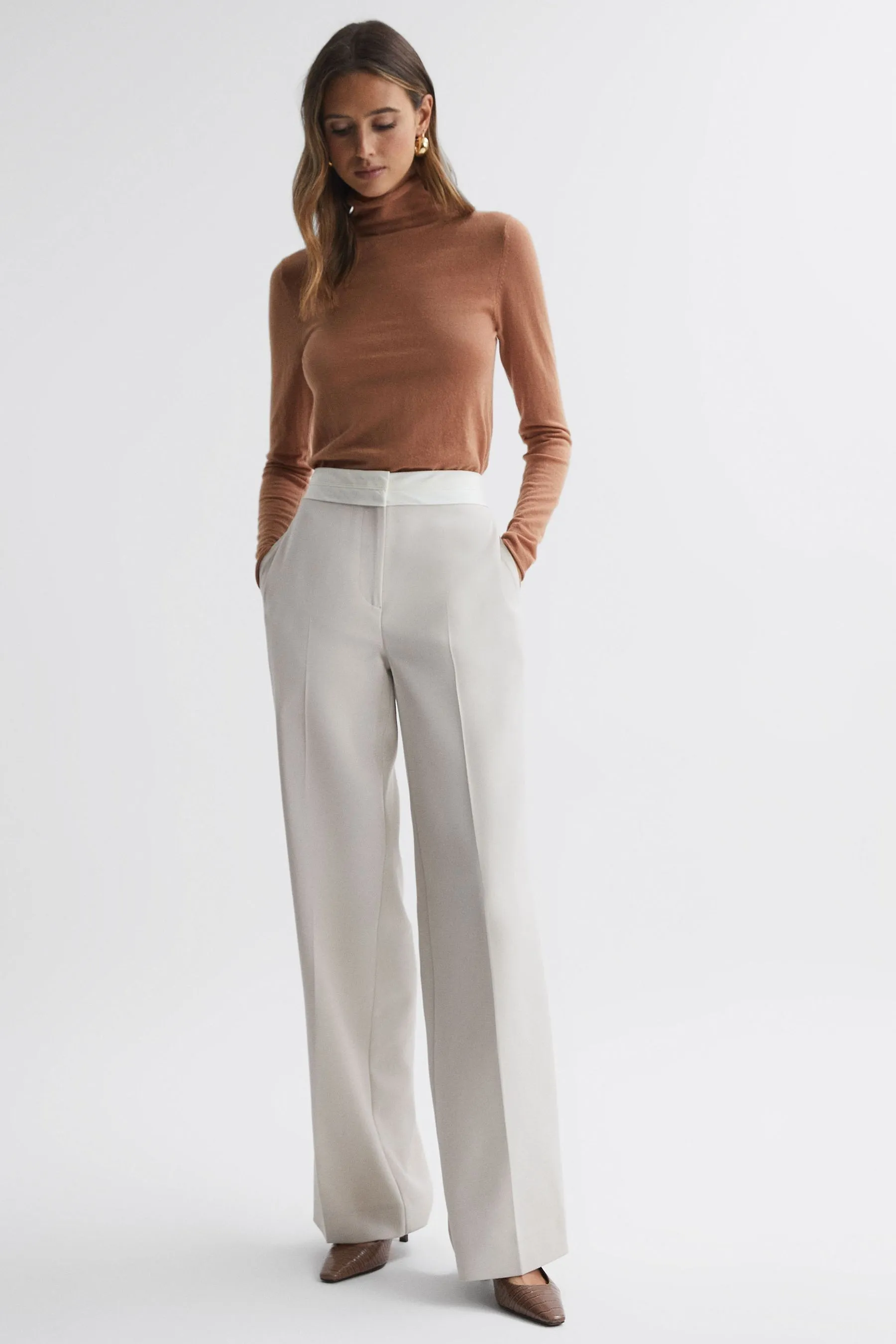 Reiss - Emma - Top a collo alto in lana e cachemire    