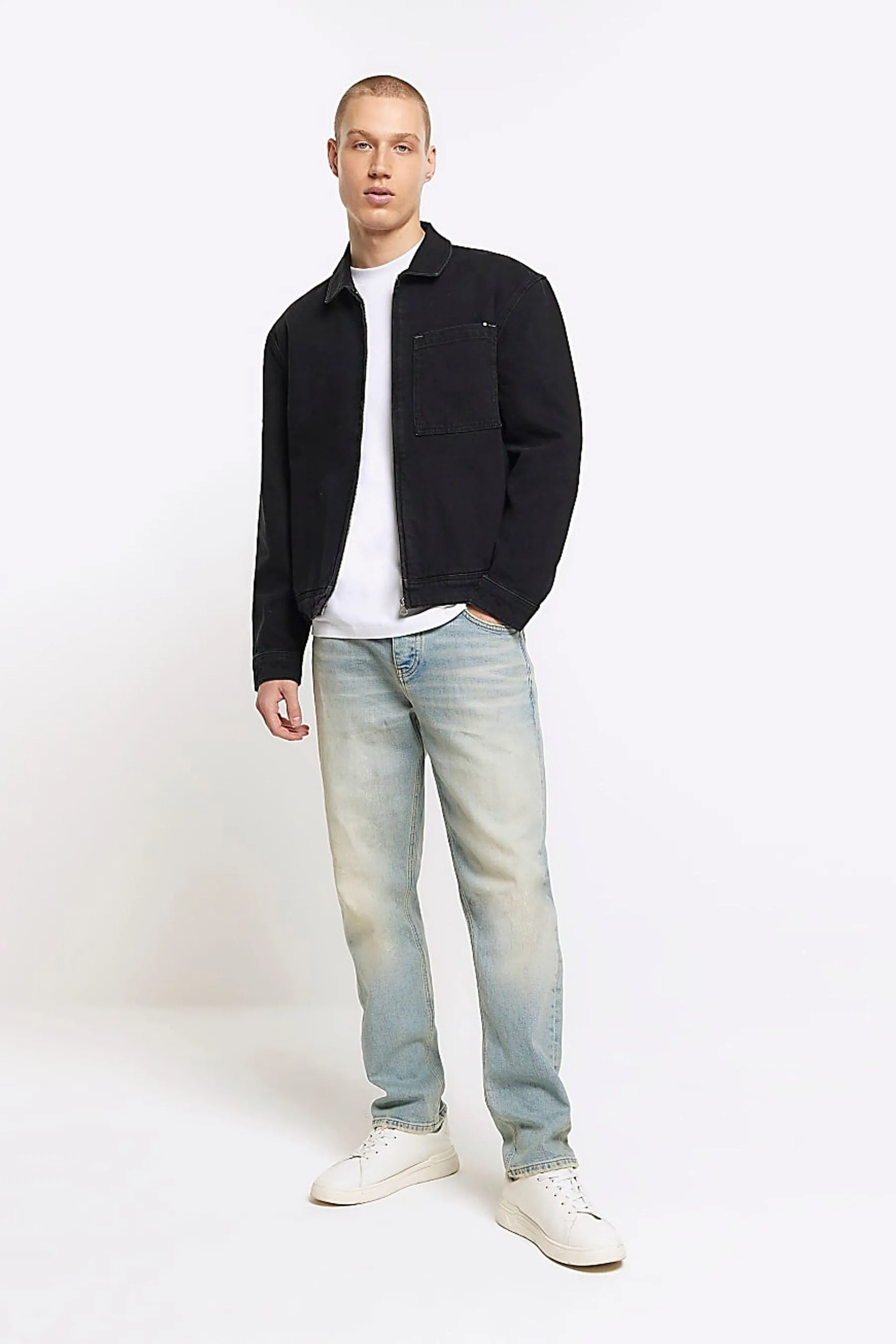 River Island - Denim Giacca con zip