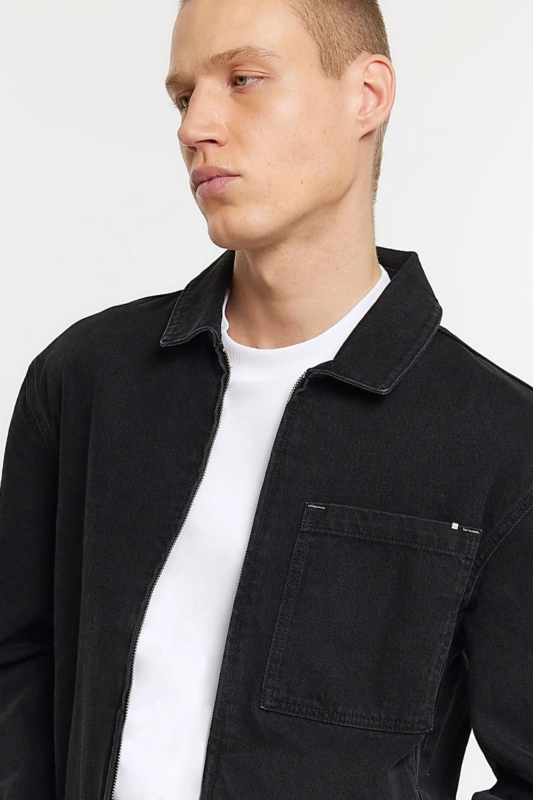 River Island - Denim Giacca con zip