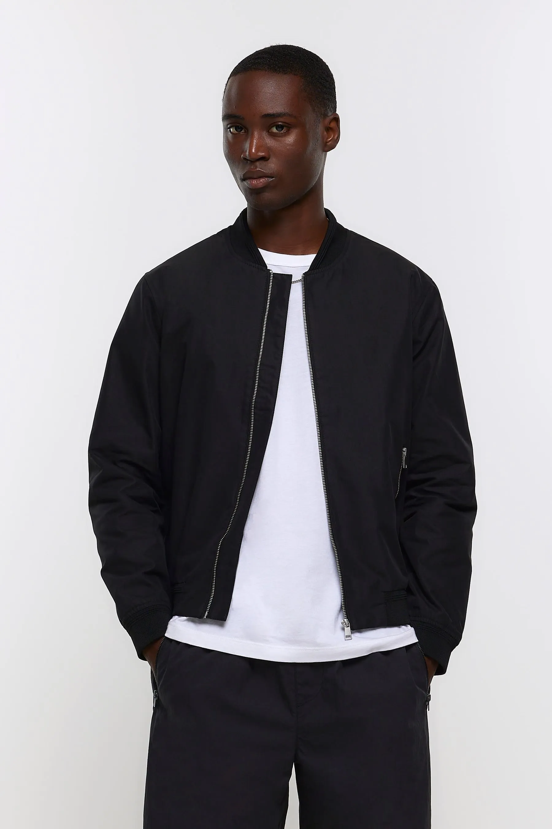 River Island regular  - Giacca bomber vestibilità attillata con zip