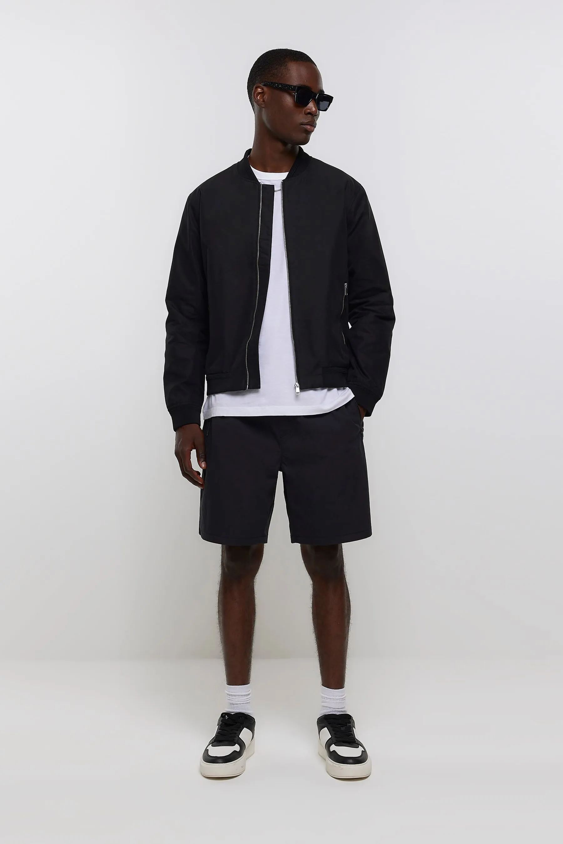 River Island regular  - Giacca bomber vestibilità attillata con zip