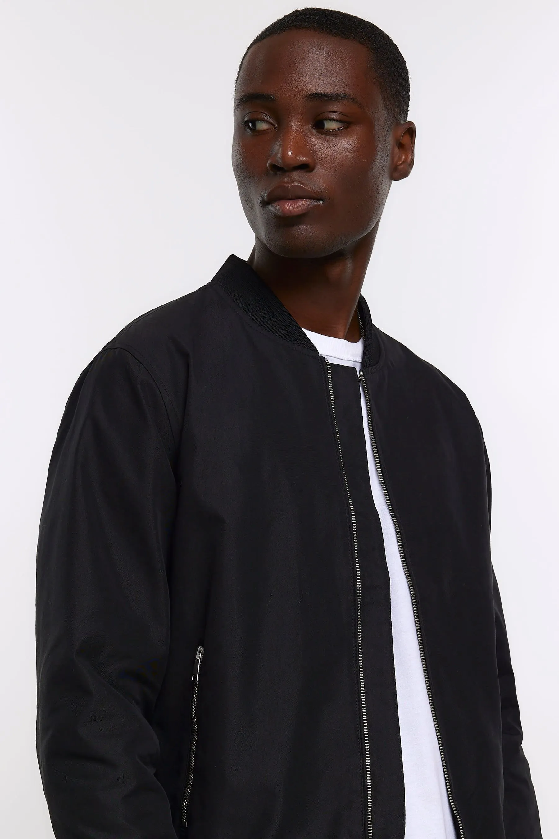 River Island regular  - Giacca bomber vestibilità attillata con zip