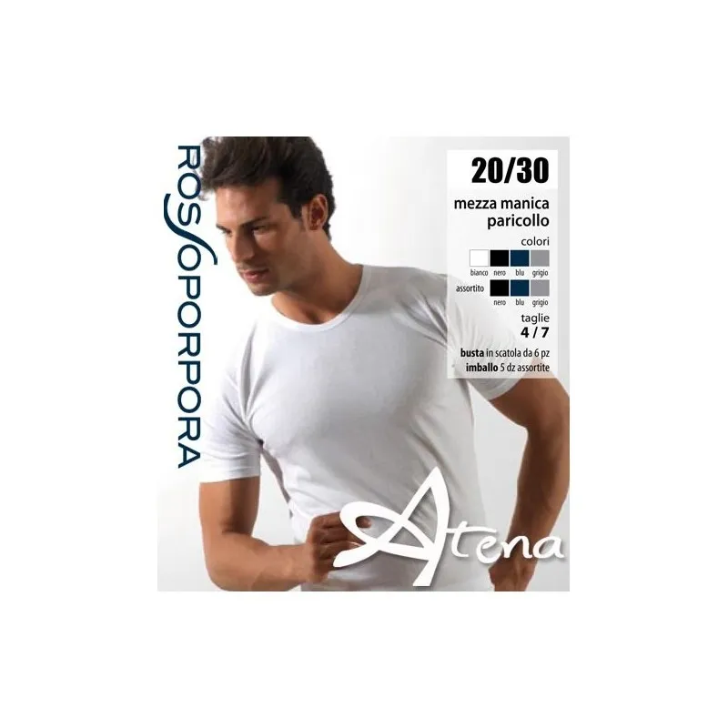  RossoPorpora Maglia uomo girocollo manica corta Rossoporpora 20/30 NERO CONF. 6 PZ