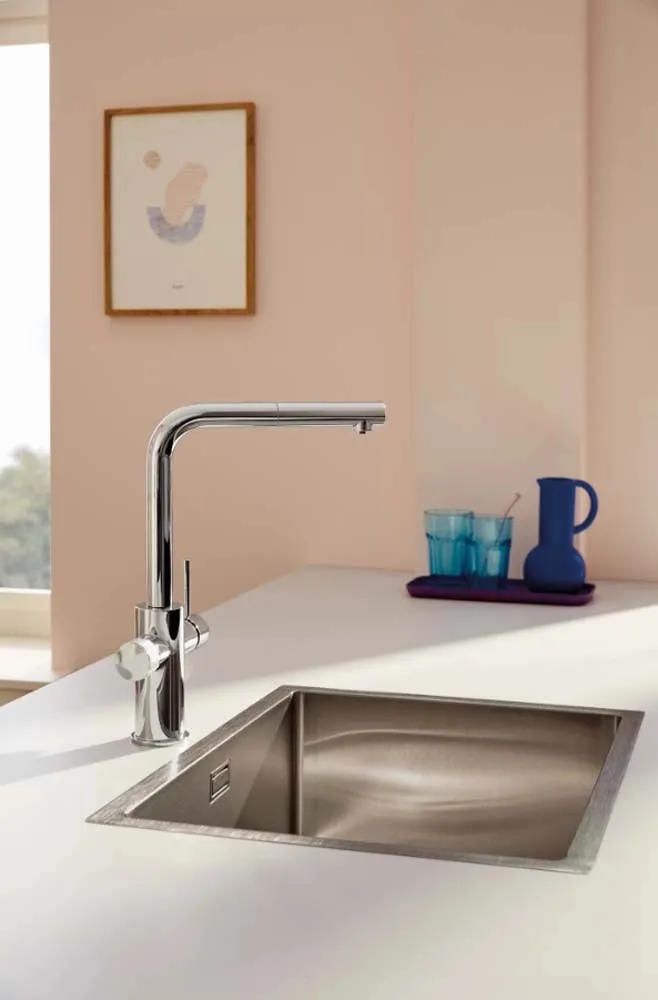 Rubinetto cucina monocomando Grohe Blue Pure Minta doccetta estraibile cromo