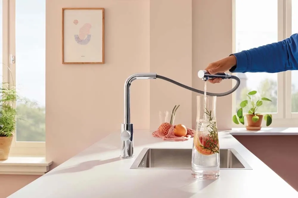 Rubinetto cucina monocomando Grohe Blue Pure Minta doccetta estraibile cromo