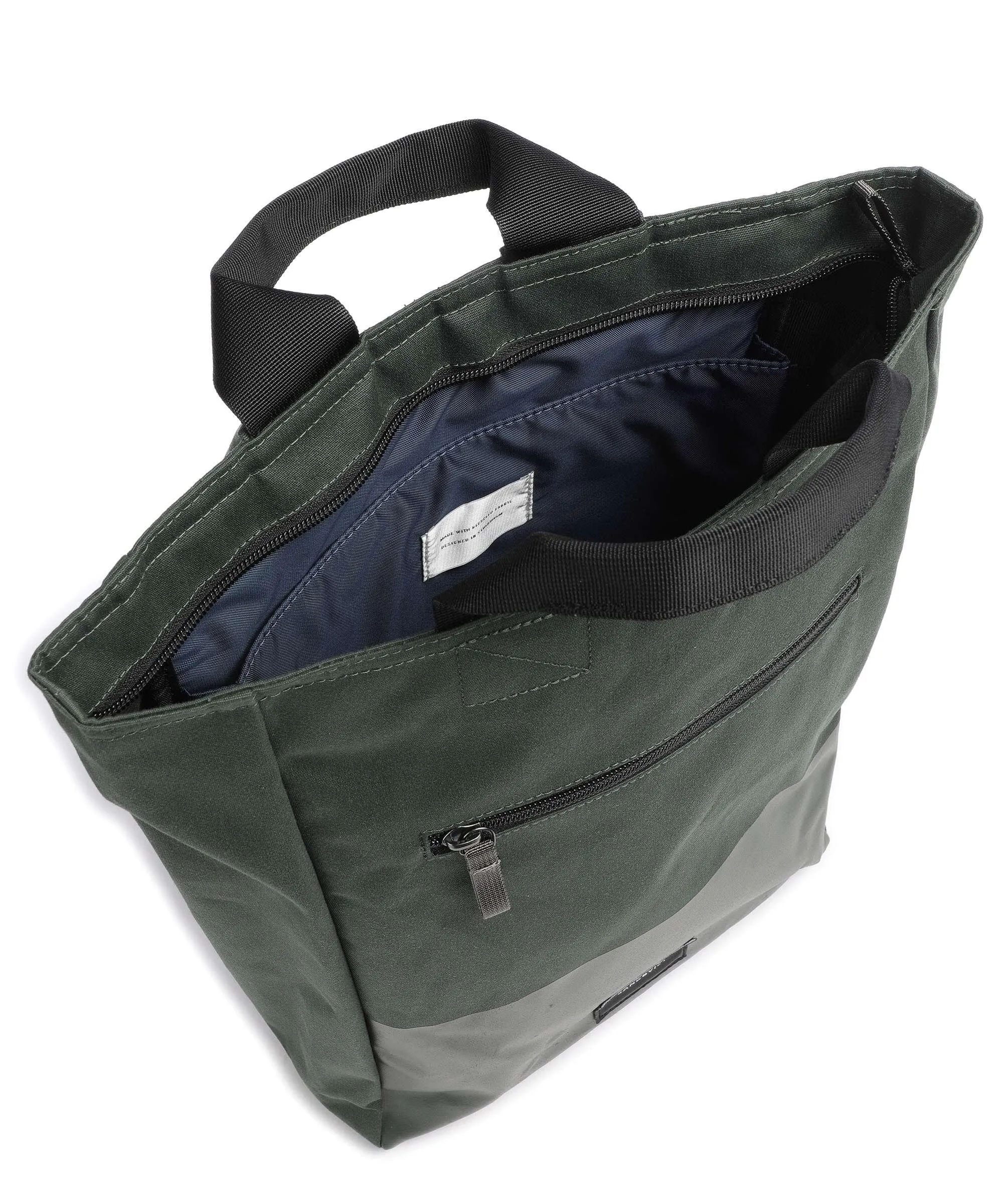  Sandqvist Ground Tony Vegan Zaino 15″ cotone biologico, poliestere riciclato verde scuro  
