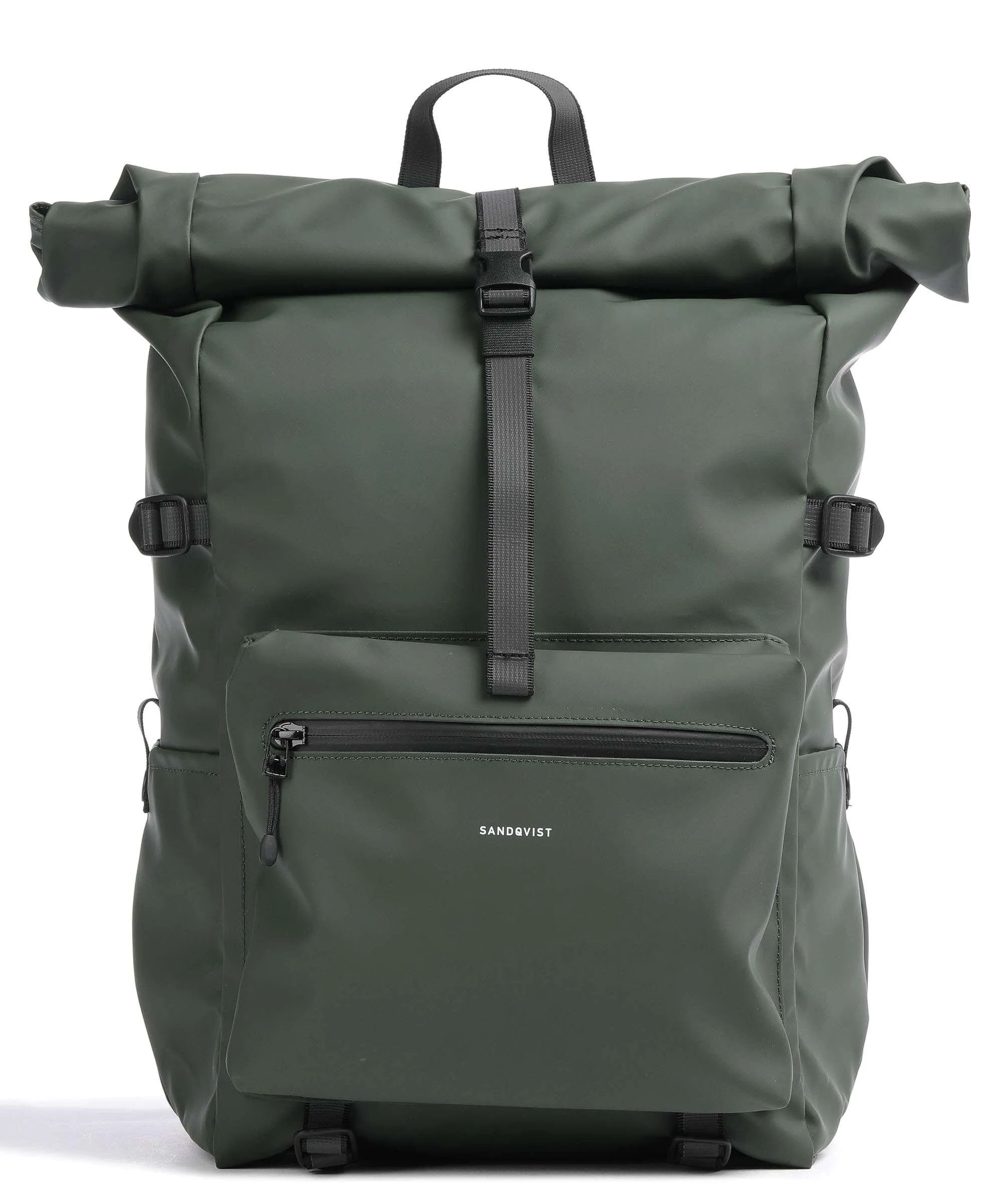  Sandqvist Stream Ruben 2.0 Zaino roll-top 15″ poliestere riciclato verde scuro  