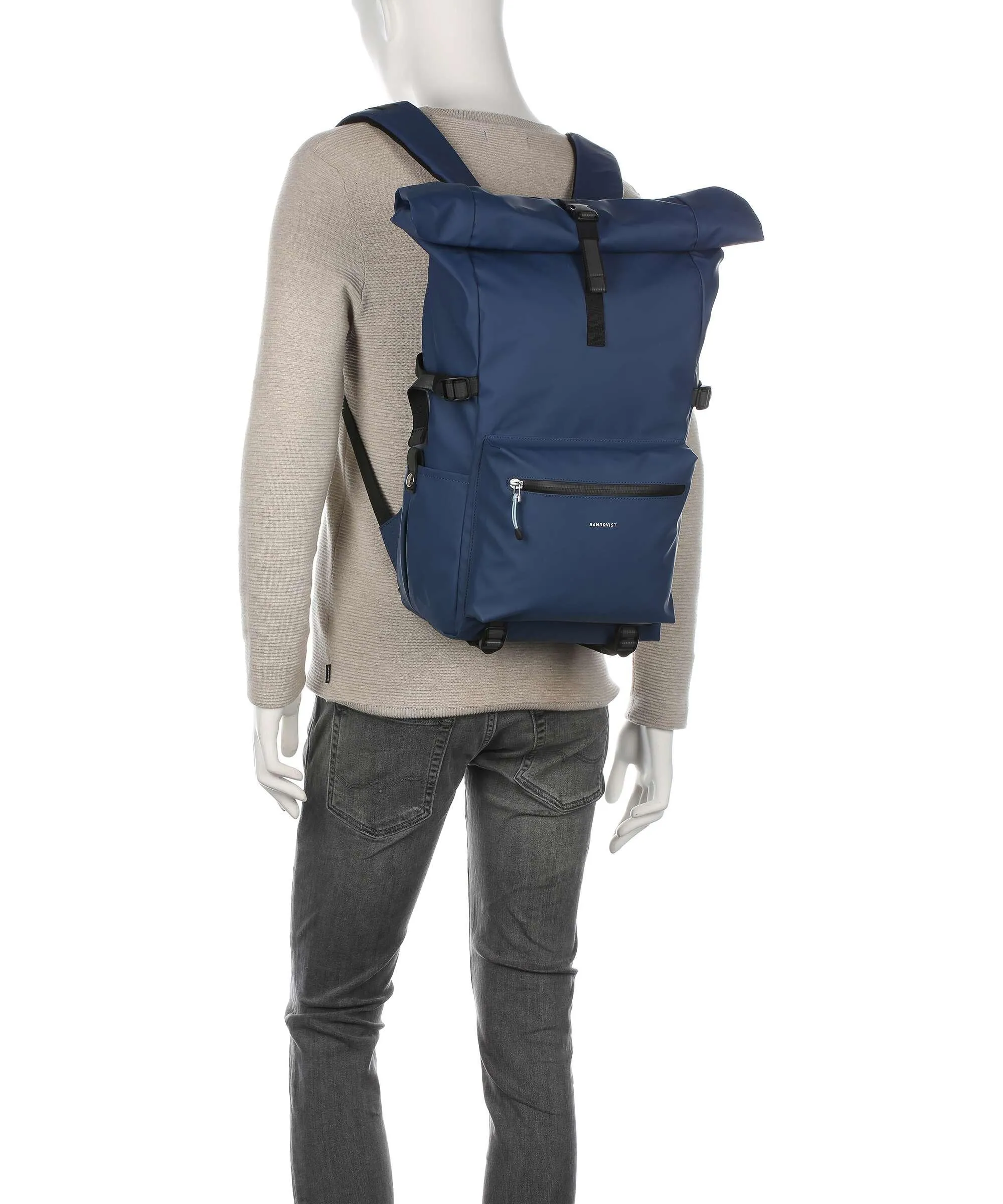  Sandqvist Stream Ruben 2.0 Zaino roll-top 15″ poliestere riciclato verde scuro  
