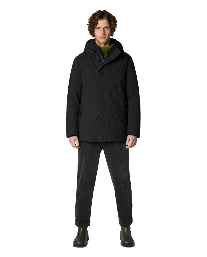 SAVE THE DUCK Giaccone Uomo P39340M Smeg15 Ronan A-EE Artic Cappuccio 10000 BLACK