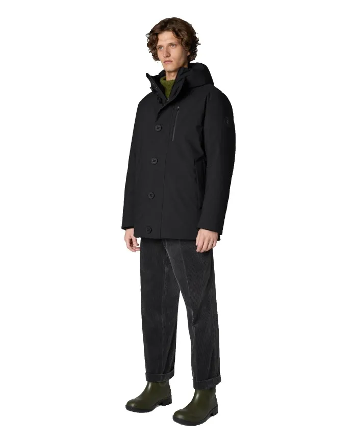 SAVE THE DUCK Giaccone Uomo P39340M Smeg15 Ronan A-EE Artic Cappuccio 10000 BLACK