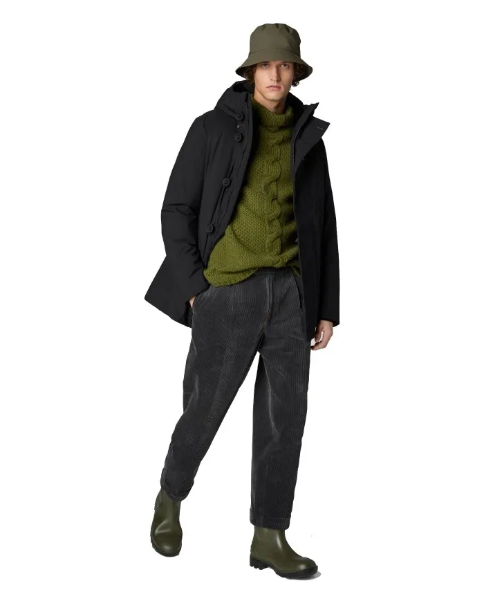 SAVE THE DUCK Giaccone Uomo P39340M Smeg15 Ronan A-EE Artic Cappuccio 10000 BLACK