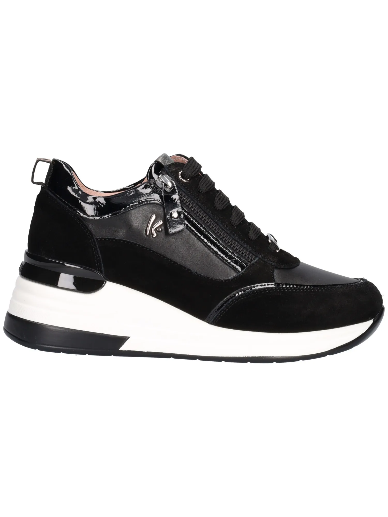Scarpa casual con zeppa Keys da donna nera