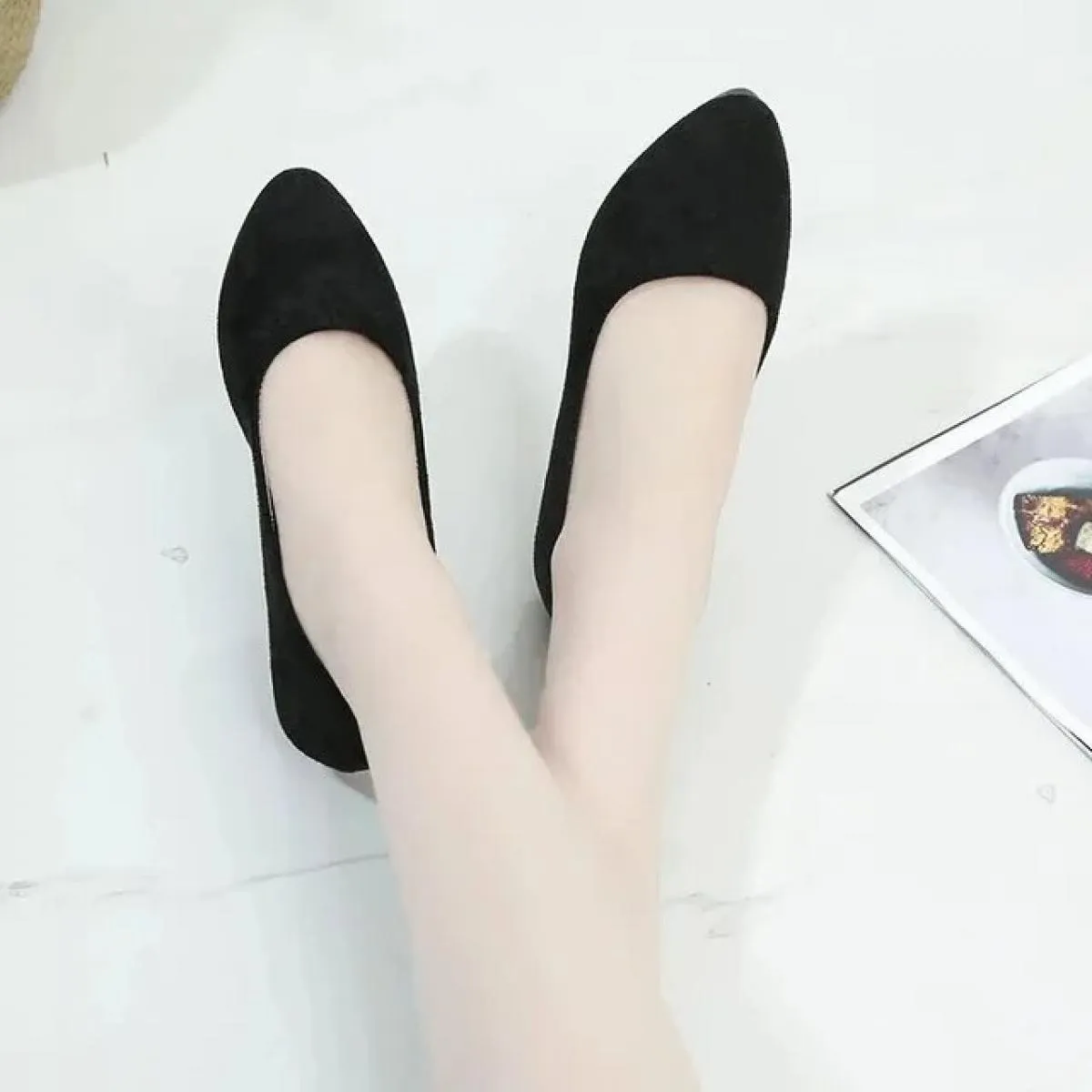 Scarpe da lavoro in pelle per hostess in pelle, suole morbide in pelle, scarpe singole da lavoro, scarpe cargo professionali da