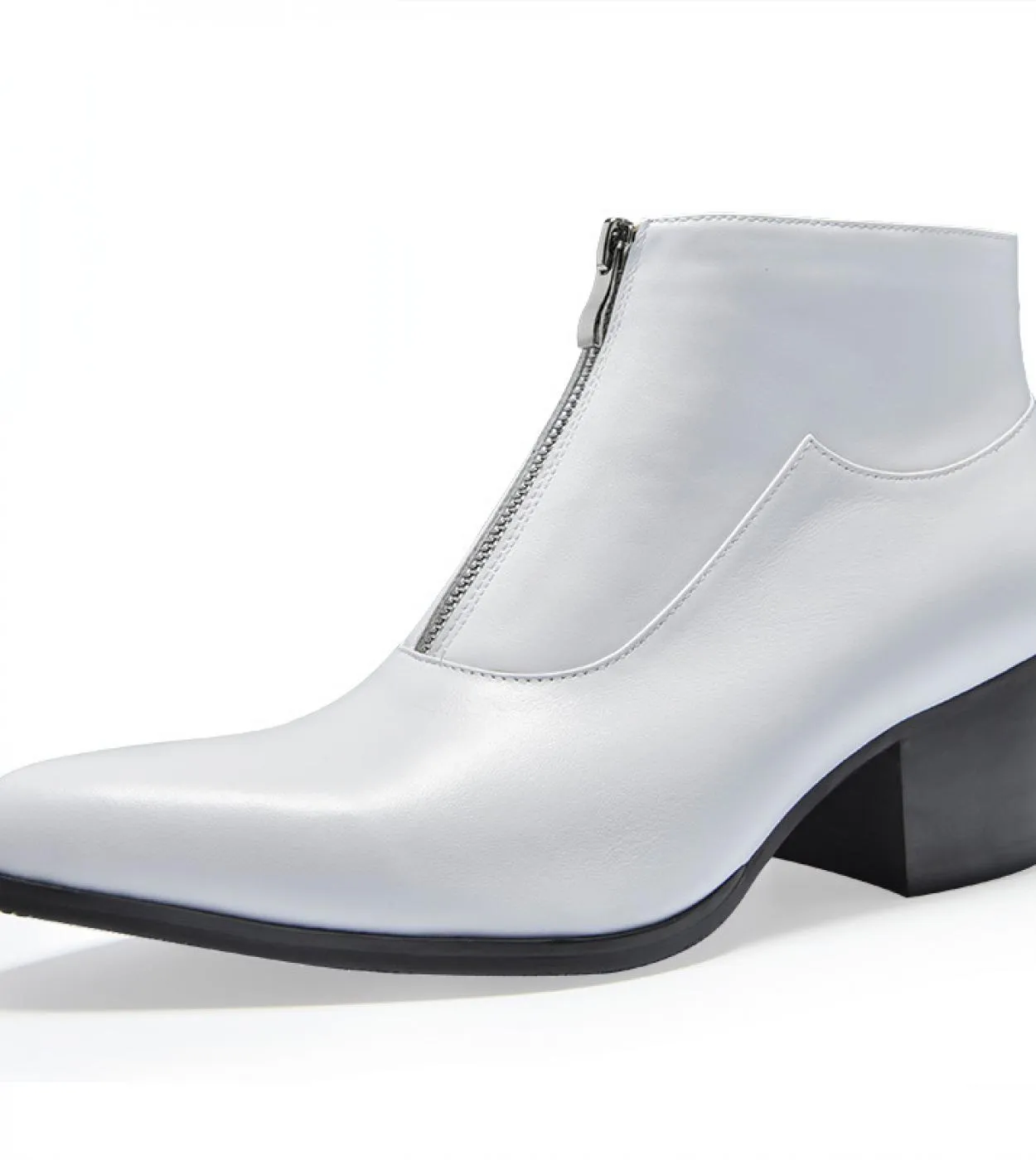 Scarpe da sera calde da uomo nuove invernali con tacchi alti Marchio di lusso in vera pelle Caviglia sociale da uomo autunno ner