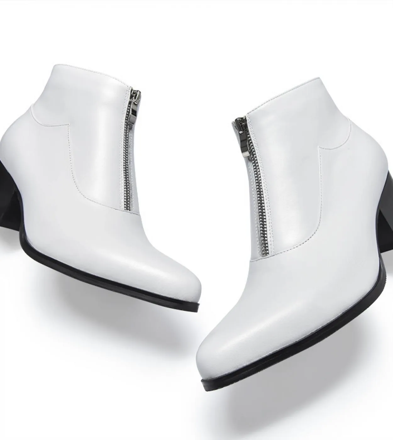 Scarpe da sera calde da uomo nuove invernali con tacchi alti Marchio di lusso in vera pelle Caviglia sociale da uomo autunno ner