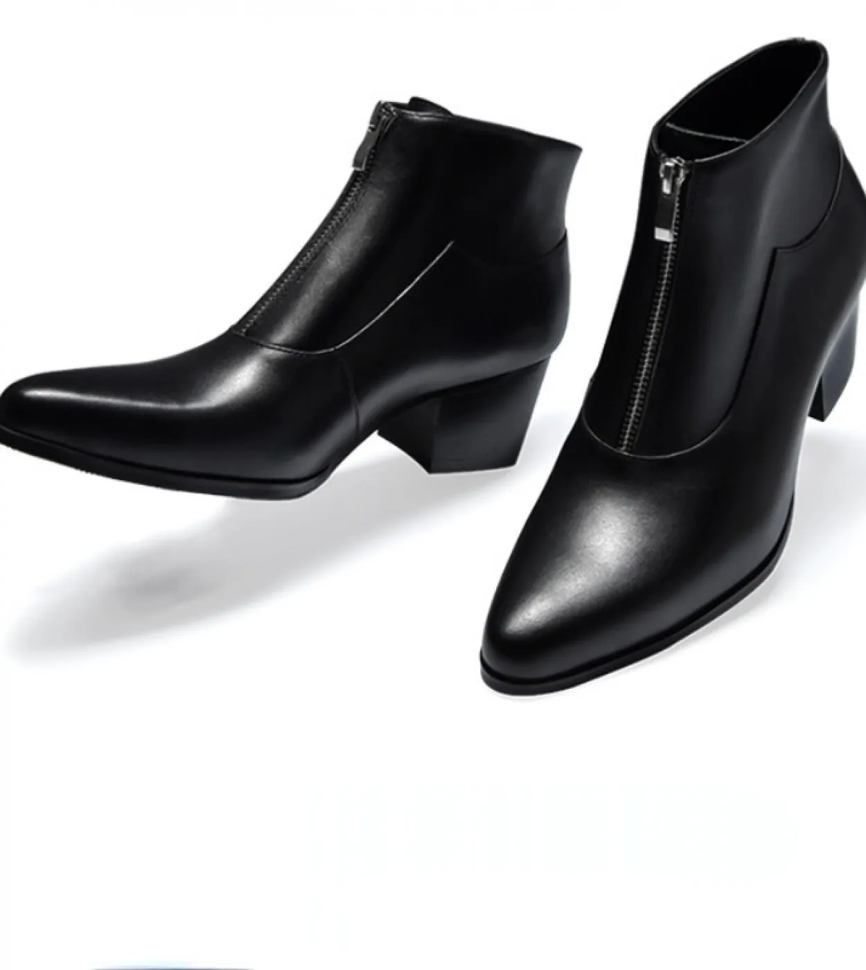 Scarpe da sera calde da uomo nuove invernali con tacchi alti Marchio di lusso in vera pelle Caviglia sociale da uomo autunno ner