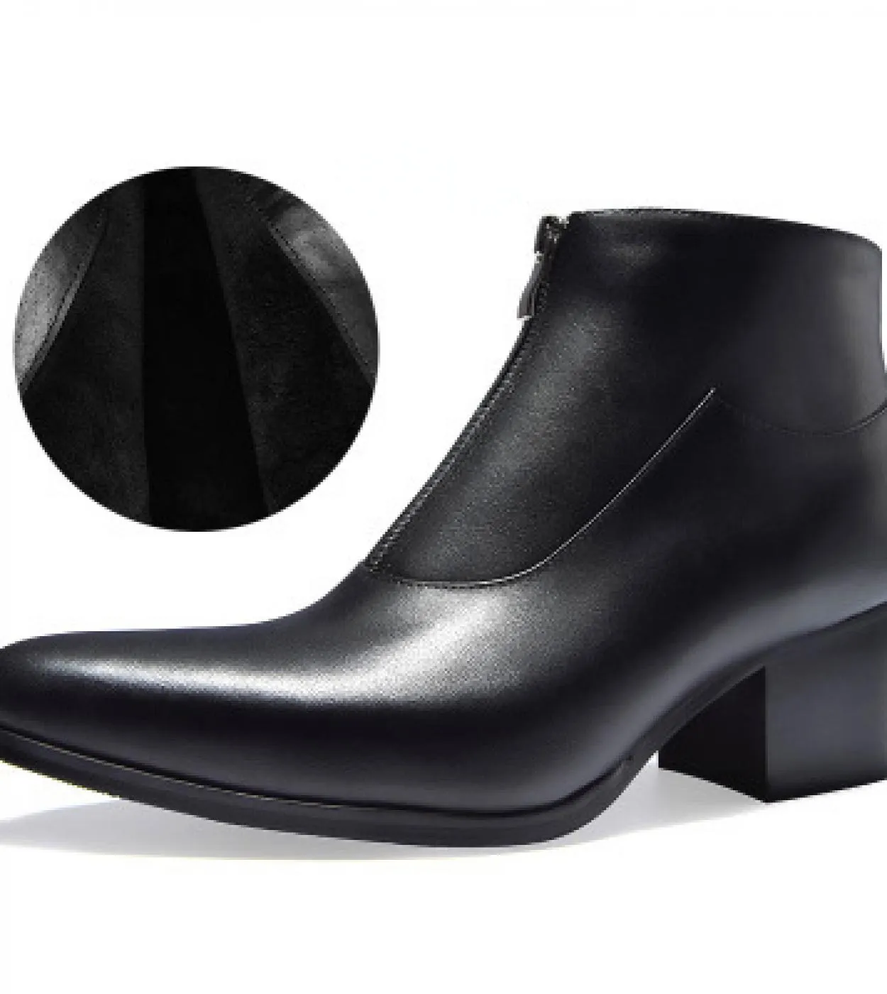Scarpe da sera calde da uomo nuove invernali con tacchi alti Marchio di lusso in vera pelle Caviglia sociale da uomo autunno ner