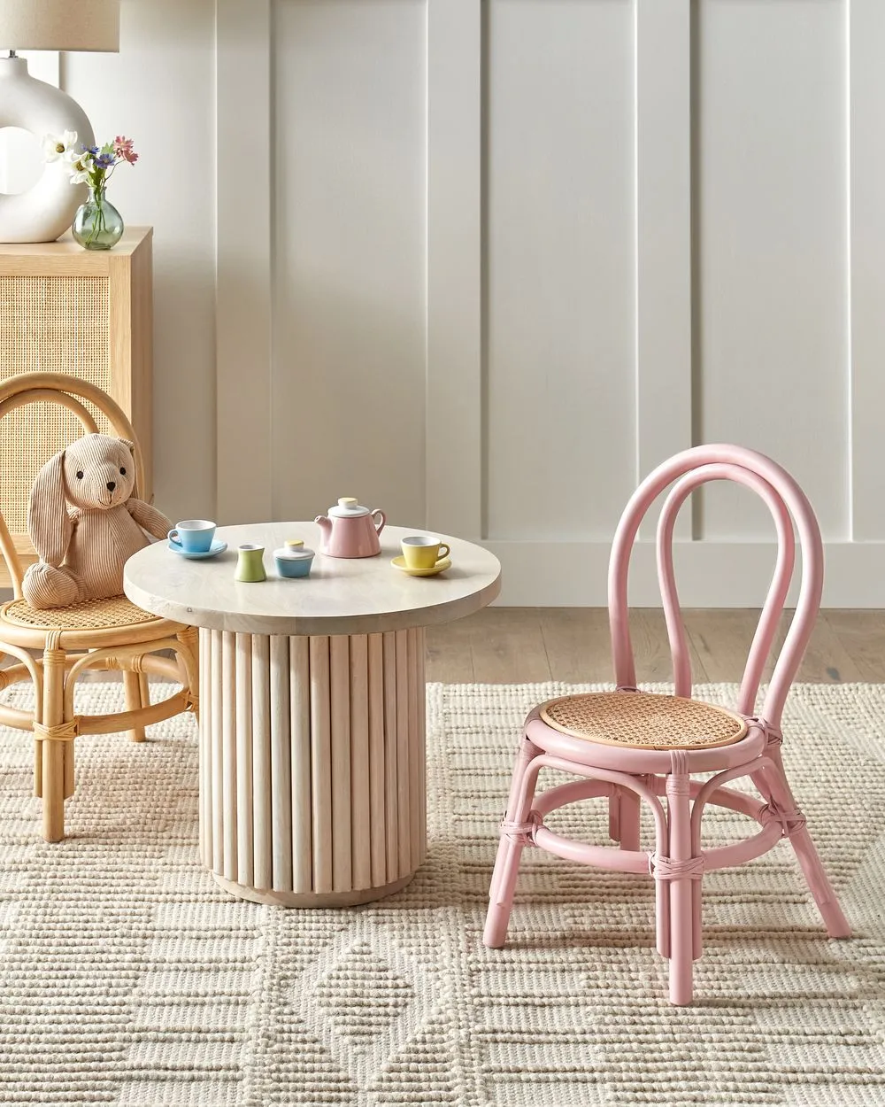Sedia per bambini rattan rosa KALIVIA