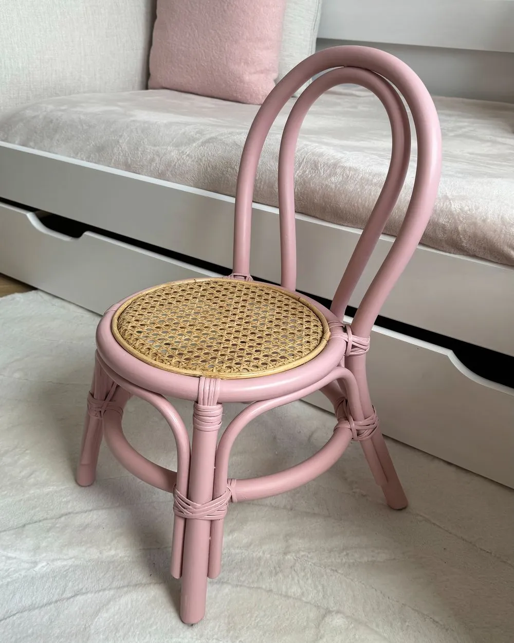 Sedia per bambini rattan rosa KALIVIA