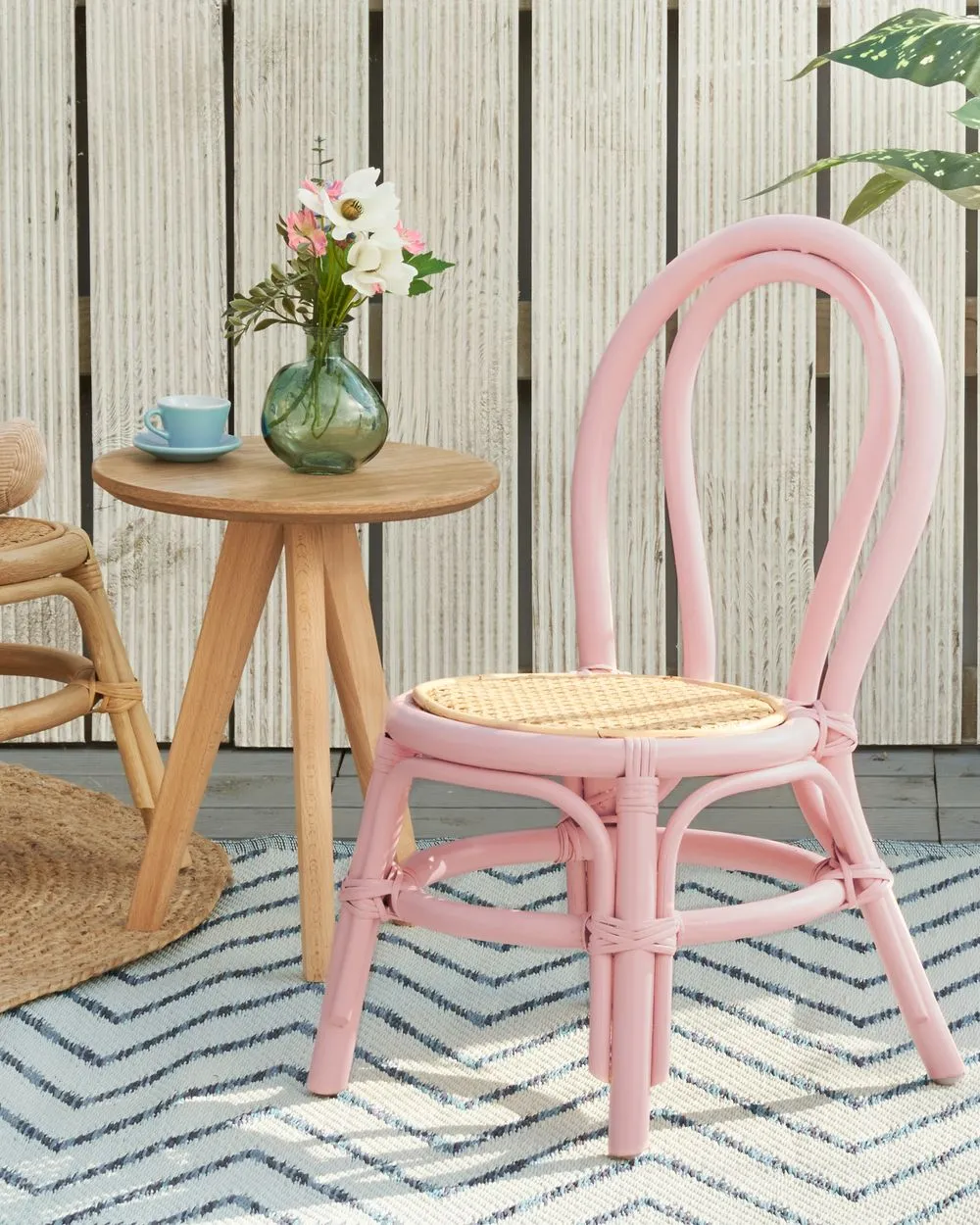 Sedia per bambini rattan rosa KALIVIA
