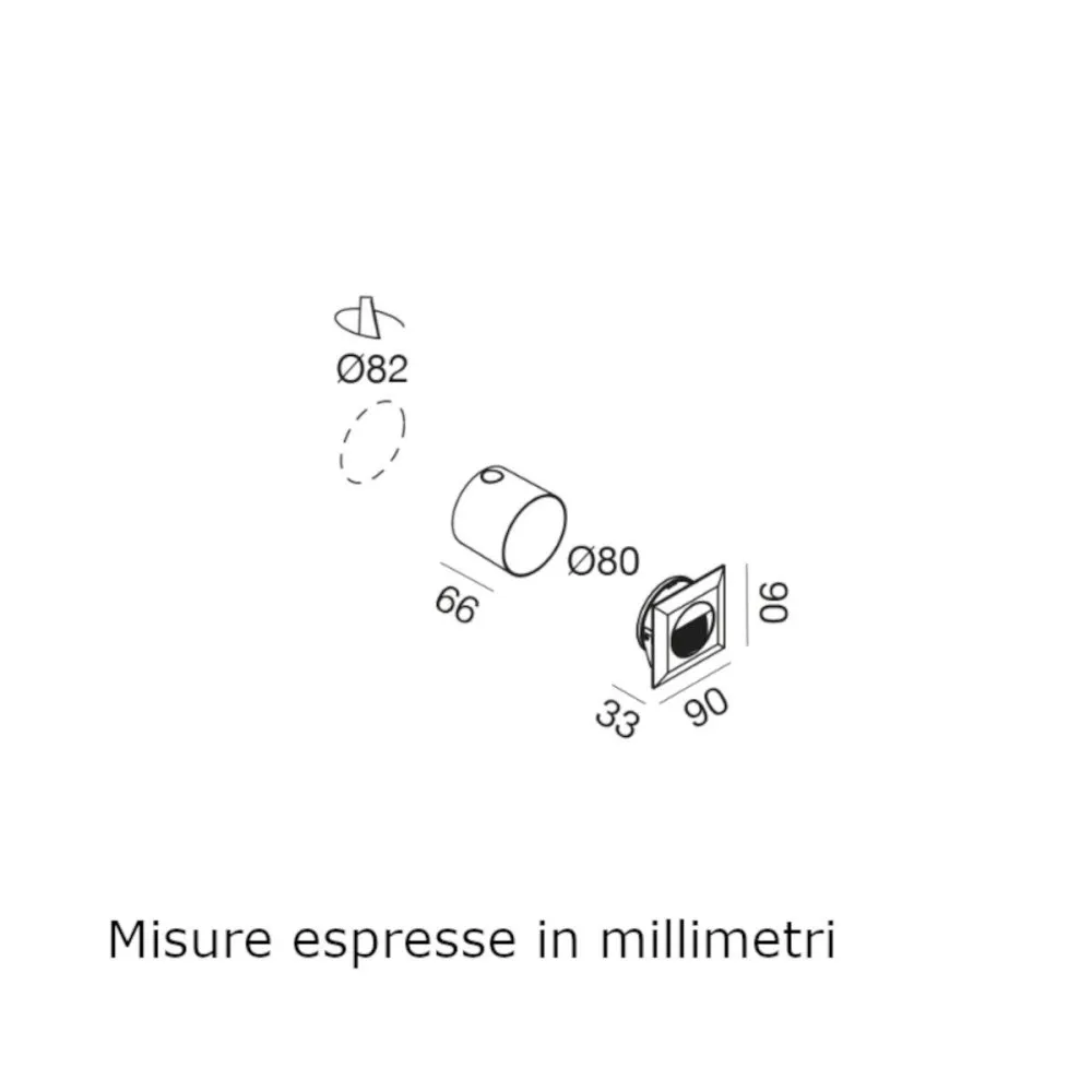 Segnapasso incasso Gea Led GES2120 LED IP65 moderno faretto