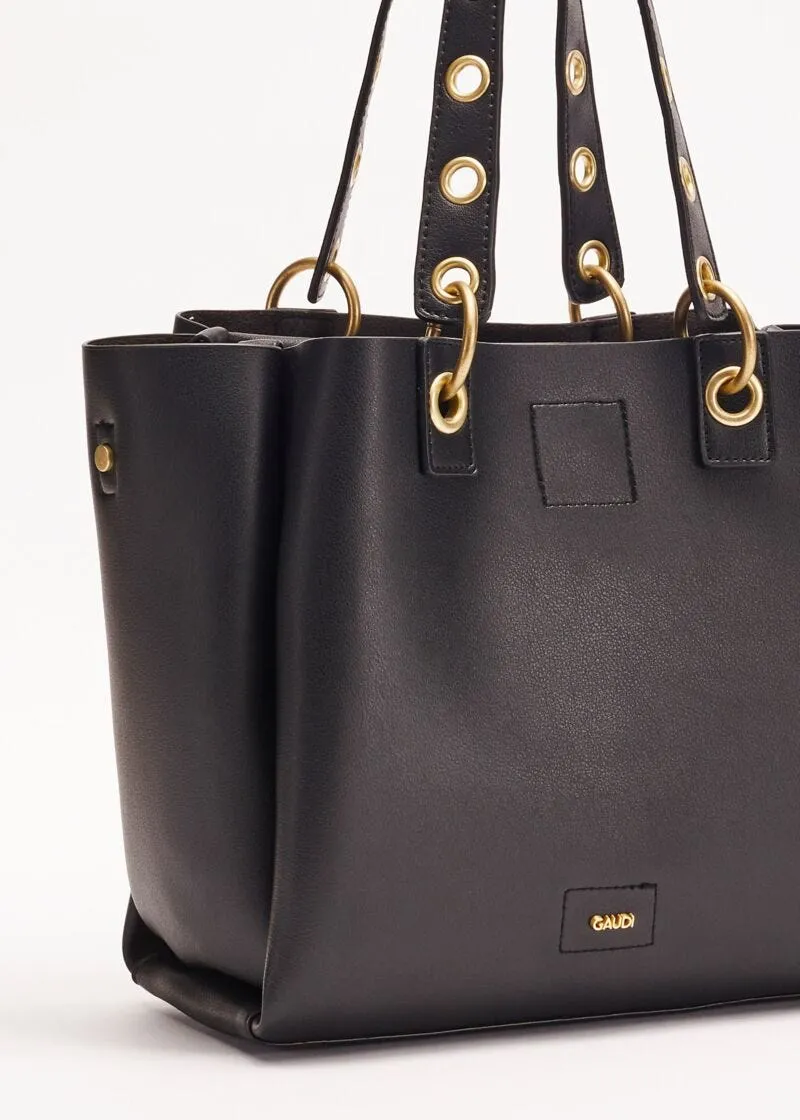 Shopping bag piccola con occhielli