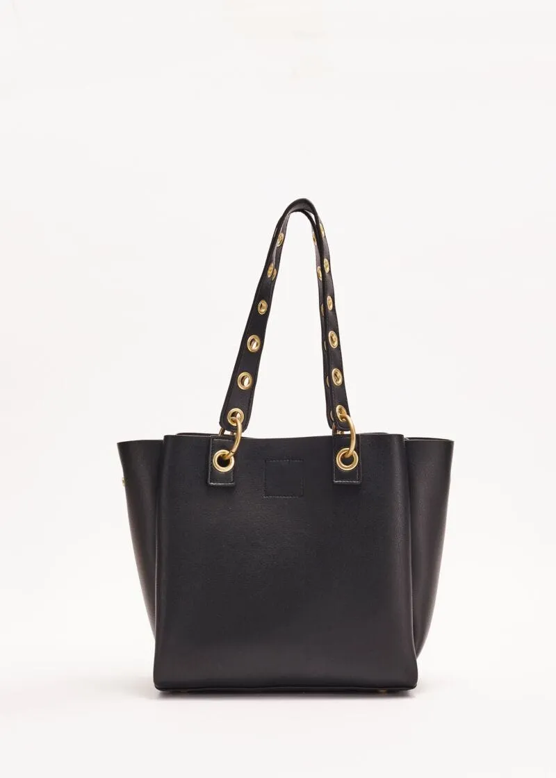 Shopping bag piccola con occhielli