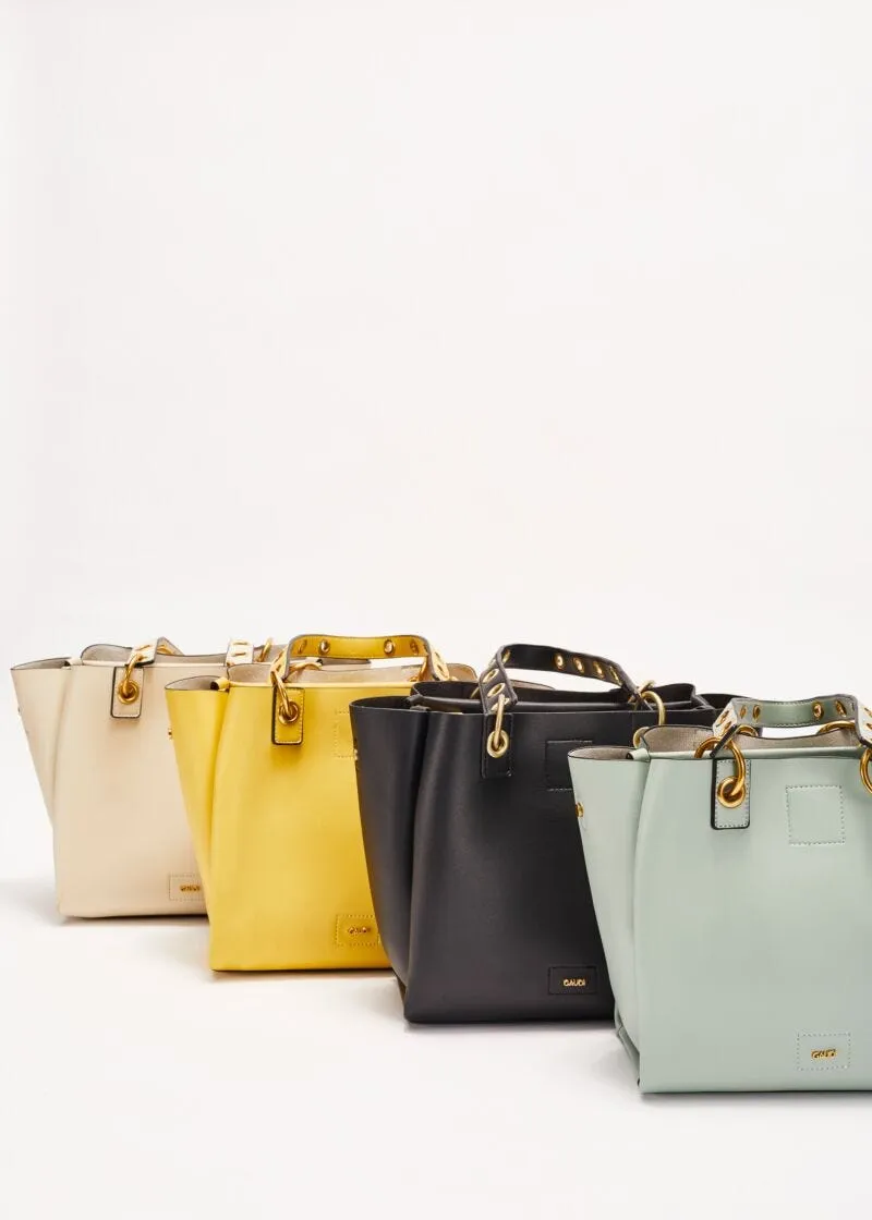 Shopping bag piccola con occhielli