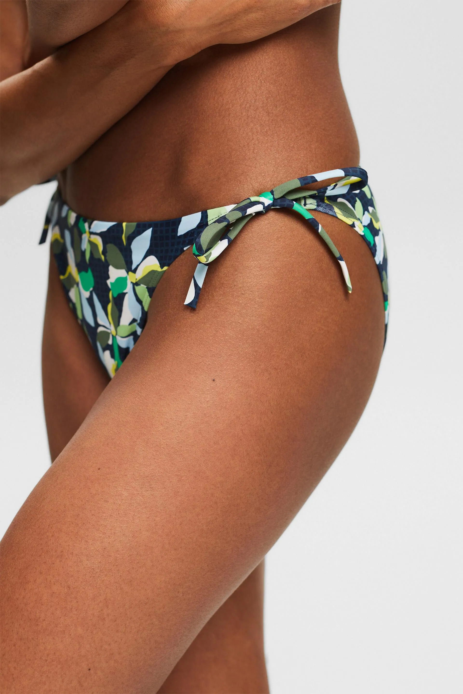 Slip da bikini con stampa e lacci laterali