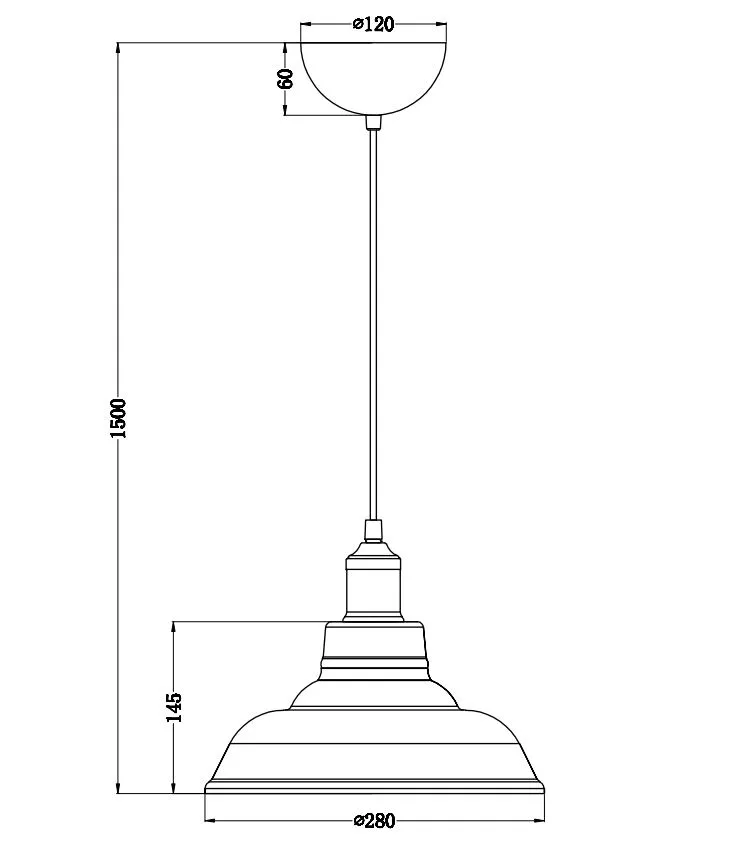 Sospensione Singola Aldo 1xE27 Ottone Anticato e Paralume Vetro Ambra Ø28 cm Trio Lighting