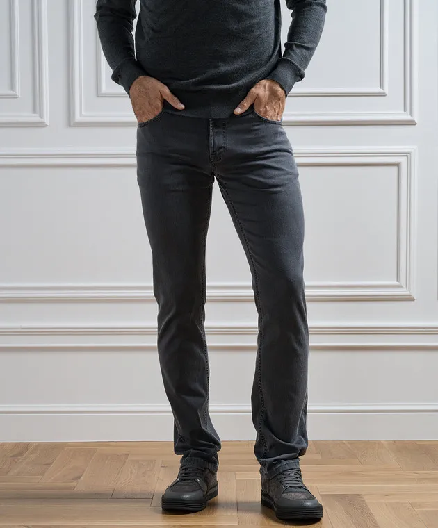 Stefano Ricci Jeans grigi con logo MFT33S2150T44BK