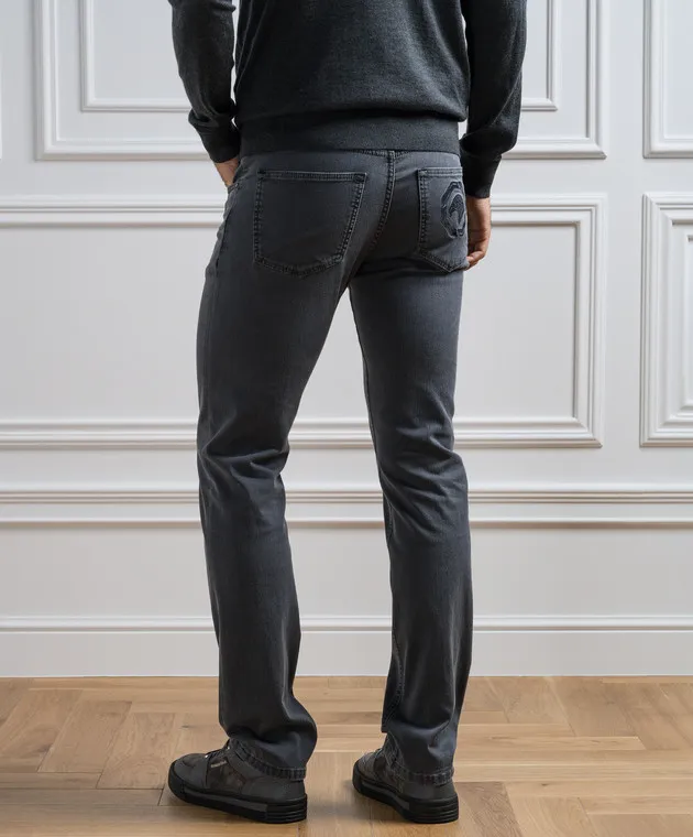Stefano Ricci Jeans grigi con logo MFT33S2150T44BK