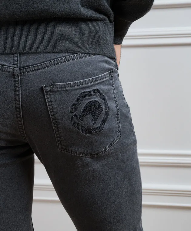 Stefano Ricci Jeans grigi con logo MFT33S2150T44BK