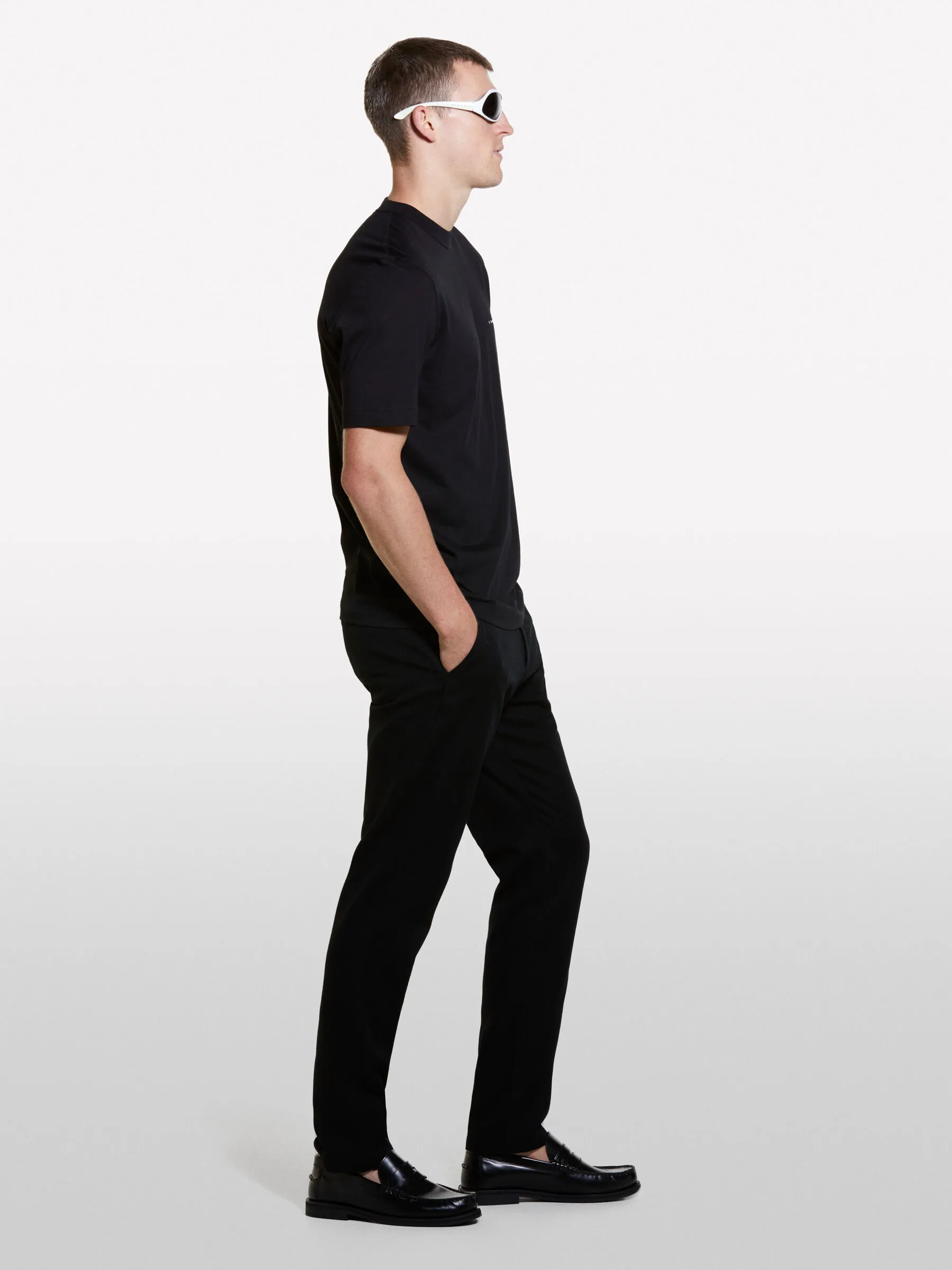 T-shirt nera con stampa lettering 100% cotone bio