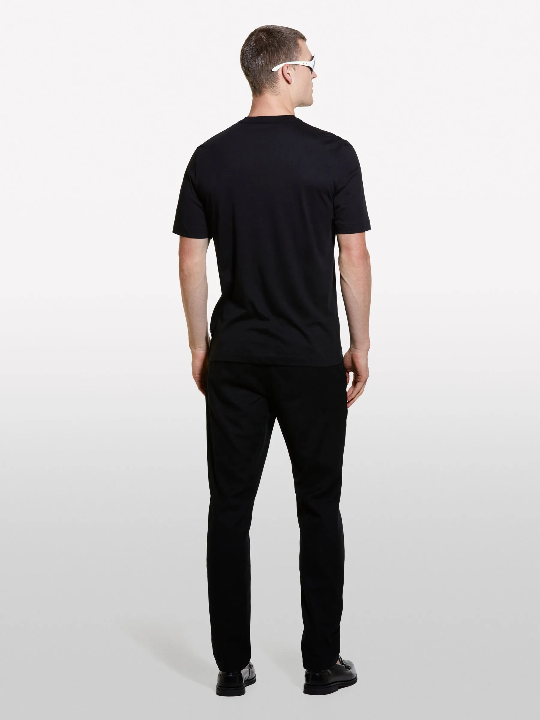 T-shirt nera con stampa lettering 100% cotone bio