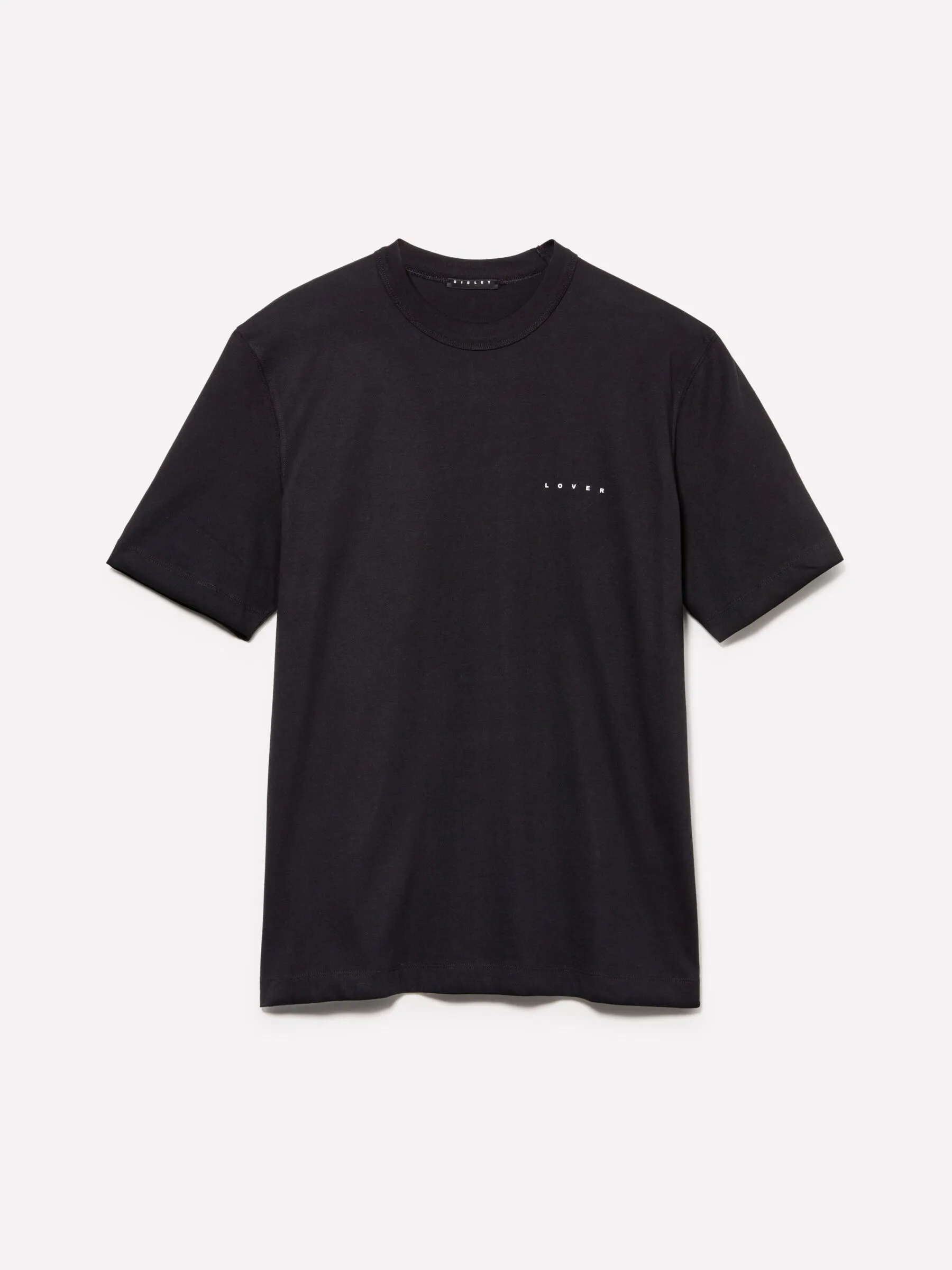 T-shirt nera con stampa lettering 100% cotone bio
