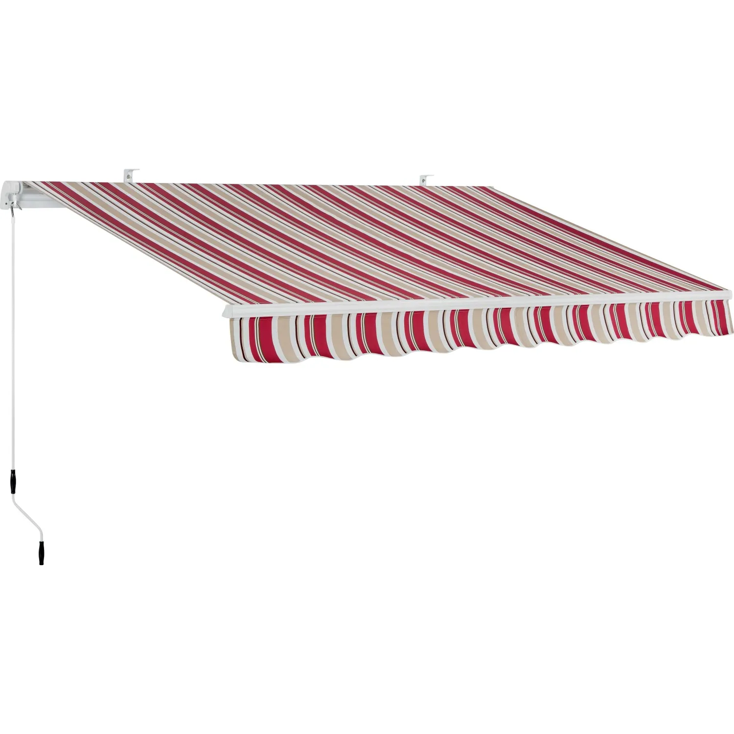 Tenda da sole a bracci articolati 395x250 cm beige/bordeaux