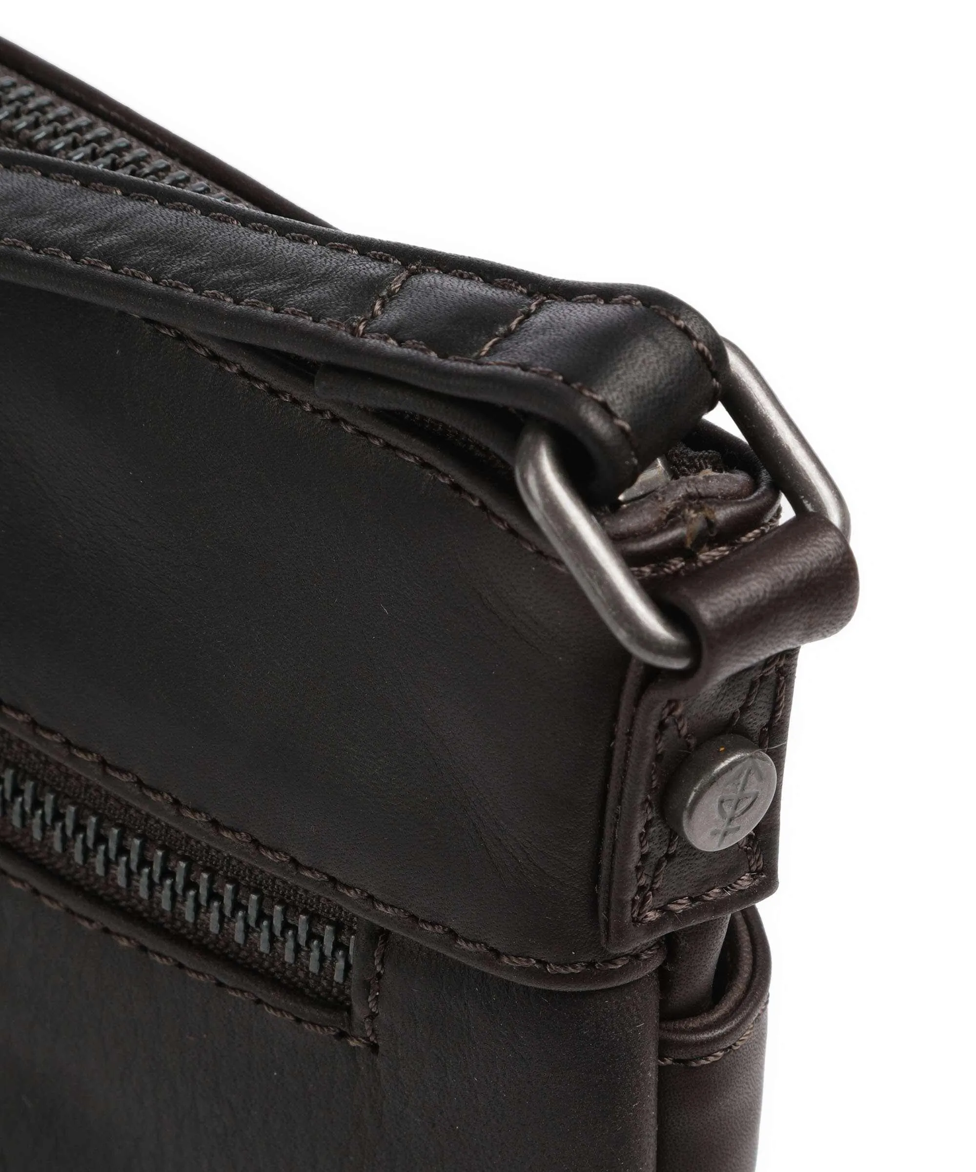  The Chesterfield Brand Durban Borsa a tracolla pelle di vacchetta pull-up marrone scuro  