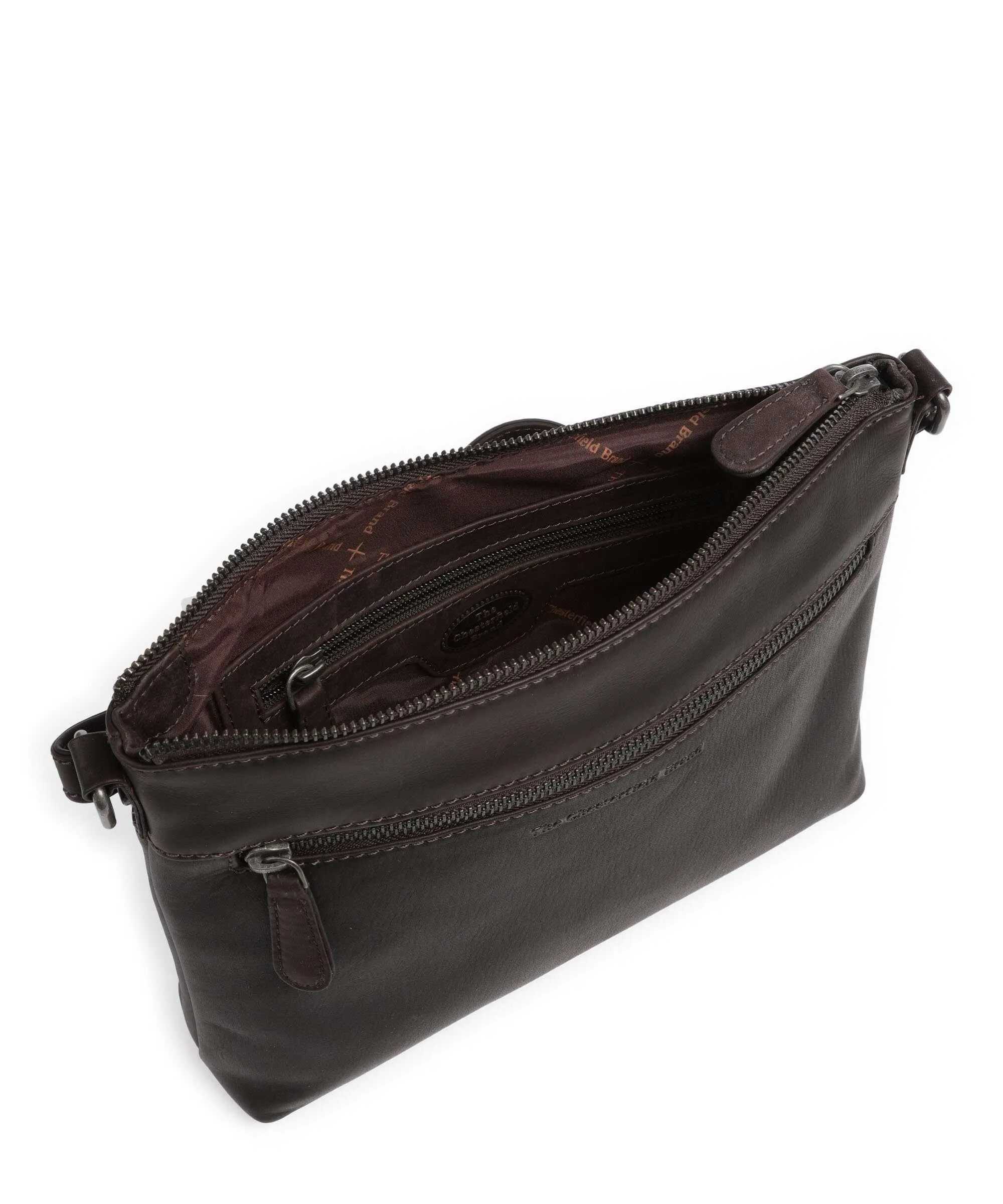  The Chesterfield Brand Durban Borsa a tracolla pelle di vacchetta pull-up marrone scuro  