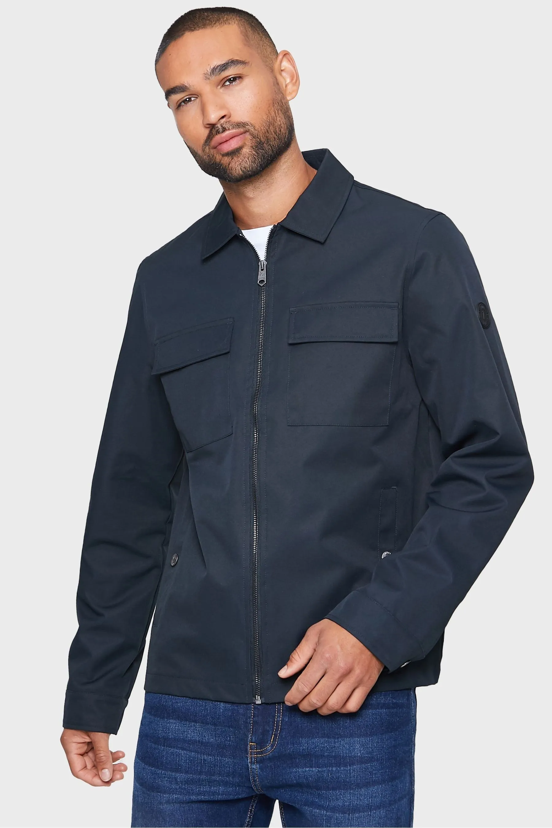Threadbare - Giacca stile camicia leggera impermeabile con zip