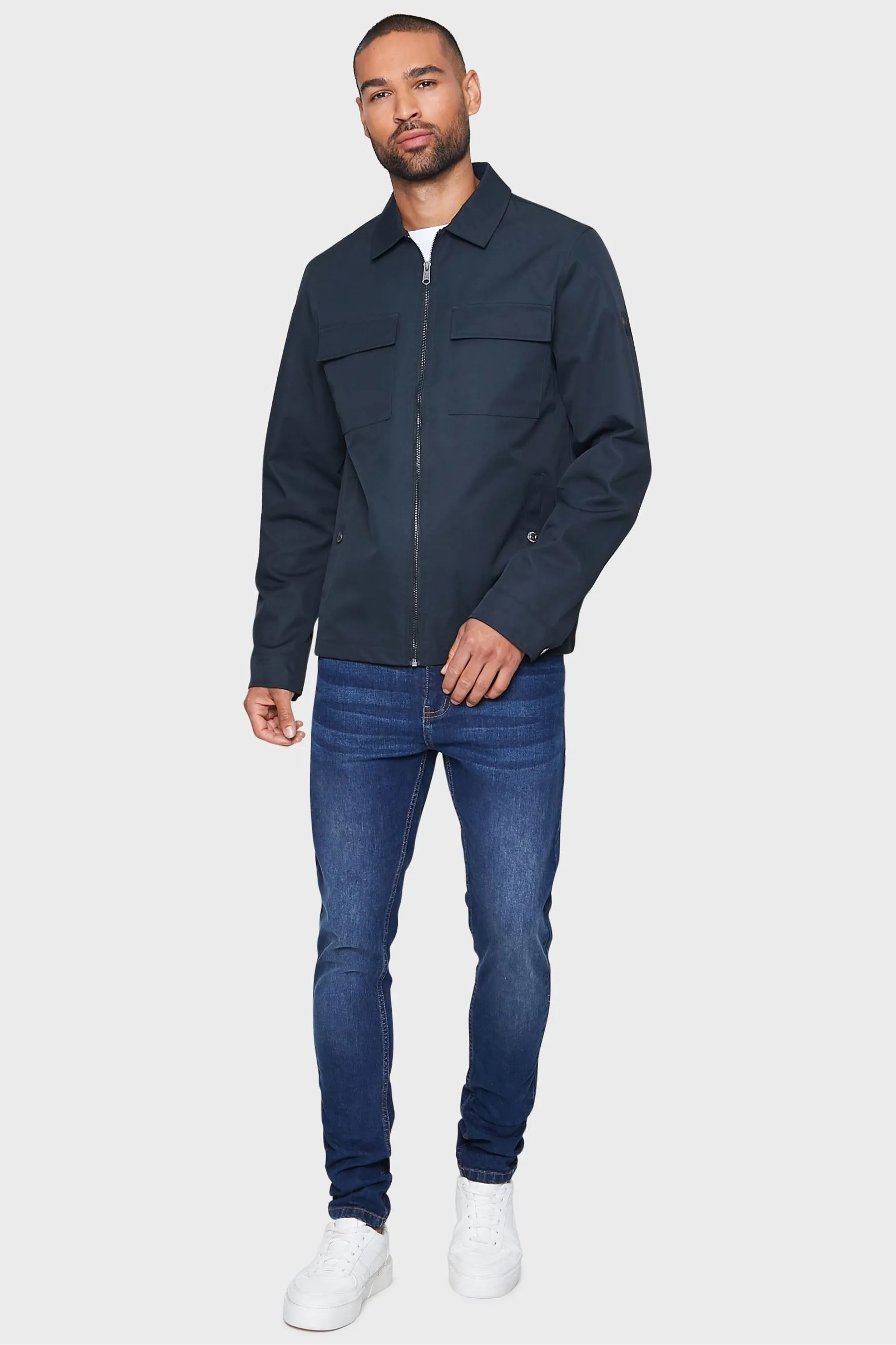 Threadbare - Giacca stile camicia leggera impermeabile con zip
