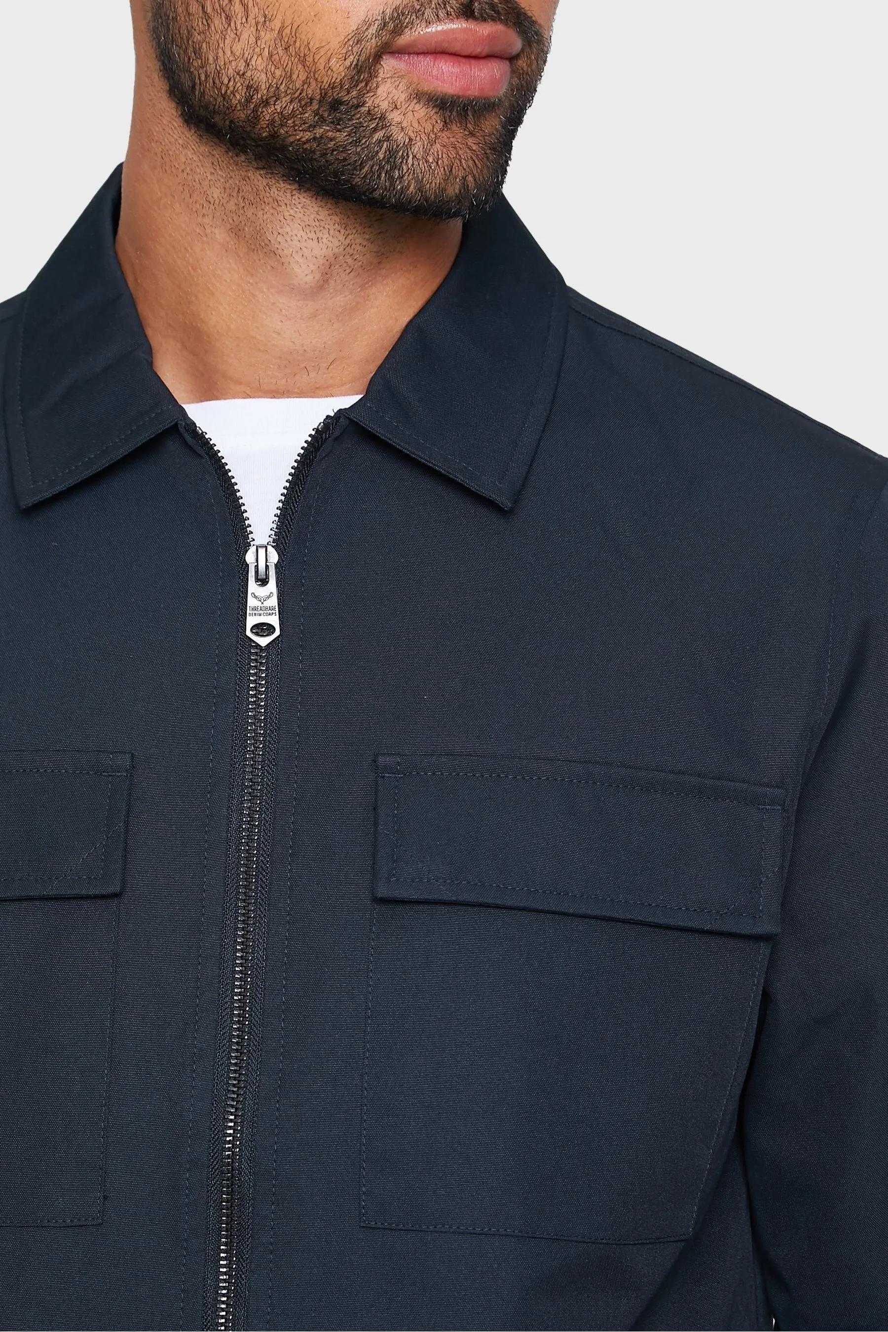 Threadbare - Giacca stile camicia leggera impermeabile con zip